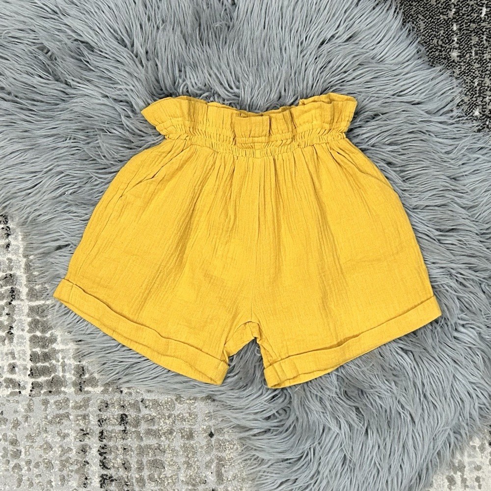 Siaomimi Girls Marigold High Waisted Crinkle Shorts‎ Size 12Y NWT